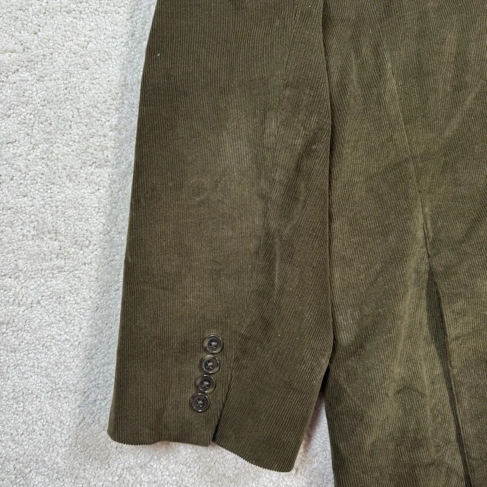 Alan Flusser Corduroy Blazer Men's 2XL Green Sport Coat Paisley Lined Cotton‎